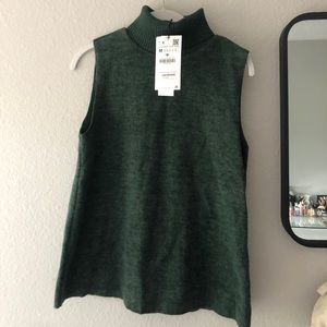Zara Green Knit Vest (Size M)